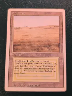 Wizards of the Coast Savannah MTG Land White Green Revised Rare Rob Alexander - Image 1