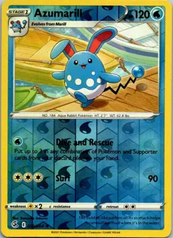 Azumarill 059/264 Rare Fusion Strike Pokemon Reverse Holo Near Mint - Image 1