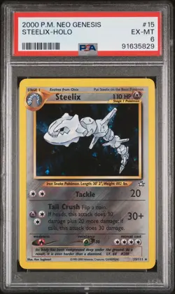 2000 Pokemon Neo Genesis Steelix Holo PSA 6 - Image 1