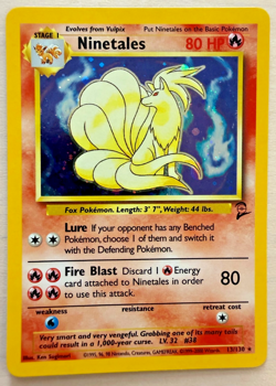 Pokemon TCG Ninetales 13/130 Base Set Two Holo Rare NM - SUPER CLEAN!! - Image 1