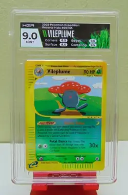 2002 Pokemon Expedition #69/165 VILEPLUME Rare Reverse Holo HGA Graded MINT 9 - Image 1