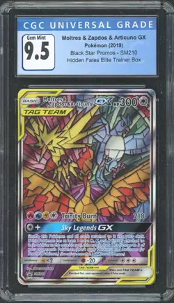 2019 Pokemon Hidden Fates Moltres & Zapdos & Articuno SM210 Promo CGC 9.5 - Image 1