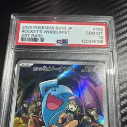Pokemon Team Rocket's Wobbuffet Sv10 103/098 Art Rare Holo Japanese PSA 10 - Image 2