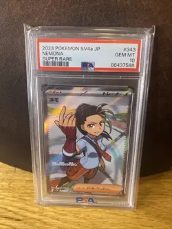 Pokemon Nemona Holo Ultra Rare Full Art 343/190 Japanese SV4a Gem Mint 10 - Image 1