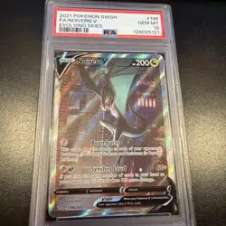 2021 POKEMON SWORD & SHIELD EVOLVING SKIES FA/NOIVERN V GEM MT 10 #196 - Image 1