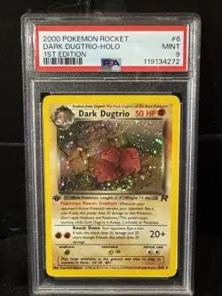 2000 Pokemon Team Rocket First Edition Dark Dugtrio Holo #6/82 PSA 9 - Image 2