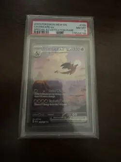 2023 Pokemon Mew EN-151 Charizard EX Special Illustration Rare 199 PSA 8 - Image 1