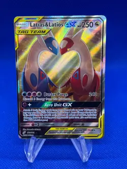 Pokemon Sun & Moon Team Up Latias & Latios GX 170/181 Alternate Alt Full Art NM - Image 1