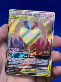 Pokemon Sun & Moon Team Up Latias & Latios GX 170/181 Alternate Alt Full Art NM - Image 2