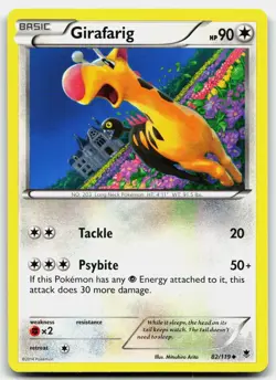 GIRAFARIG 82/119 UNCOMMON PHANTOM FORCES POKEMON MP - Image 1