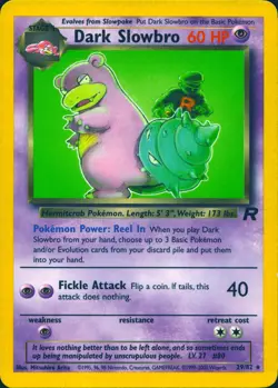 DARK SLOWBRO 29/82 RARE TEAM ROCKET POKEMON UNLIMITED MP - Image 1