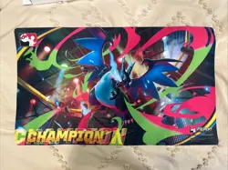 Mega Charizard X CHAMPION PLAYMAT Play Pokemon League Cup Pokemon TCG - Image 1