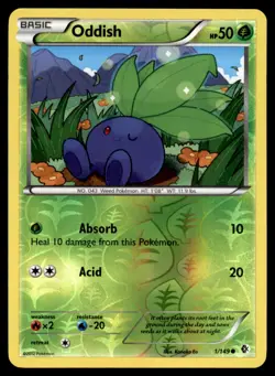 Oddish 1/149 Common Boundaries Crossed Pokemon Reverse Holo Lightly Played - Image 1