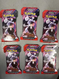 Lot of 6- Destined Rivals Sleeved Booster Packs New Sealed Pokemon TCG pokemon - Image 1