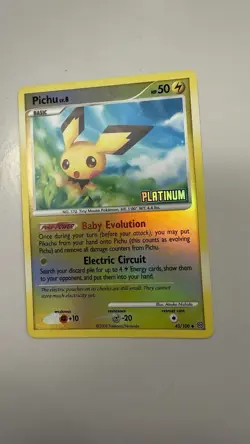 Pokemon TCG Pichu 45/100 Stormfront Reverse Holo Uncommon 50HP 2008 - Image 2