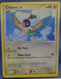 Chatot lv. 27 DP14 DIAMOND & PEARL Black Star Promo Holo Pokemon Card - Image 1