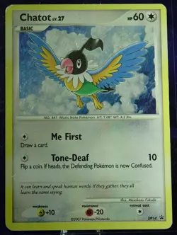 Chatot lv. 27 DP14 DIAMOND & PEARL Black Star Promo Holo Pokemon Card - Image 2