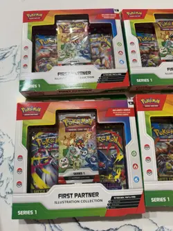 Pokemon TCG: First Partner Illustration Collection Series 1 Sealed Box 4x - Image 3