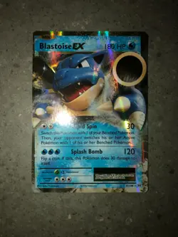 Pokemon TCG Blastoise EX 21/108 Evolutions Ultra Rare MISCUT & Slightly ROTATED - Image 1