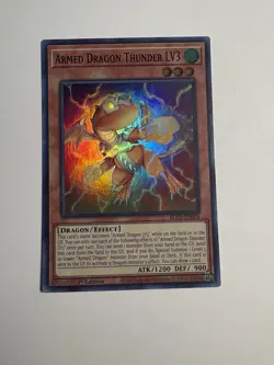 Yugioh Armed Dragon Thunder LV3 BLVO-EN004 Super Rare 1st Ed NM - Image 1