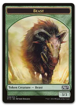 Beast Token (Green) #9 (LP) Magic 2015 M15 Magic MTG - Image 1
