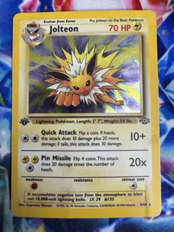 1999 Pokemon Jungle Set WOTC English MP JOLTEON 1st EDITION Holo Rare - Image 1