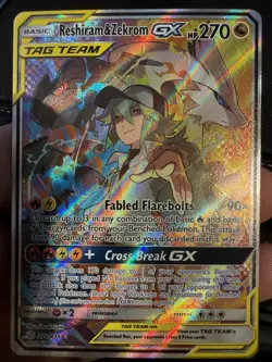 Reshiram & Zekrom GX 222/236 Cosmic Eclipse Ultra Rare NM Pokemon TCG - Image 1