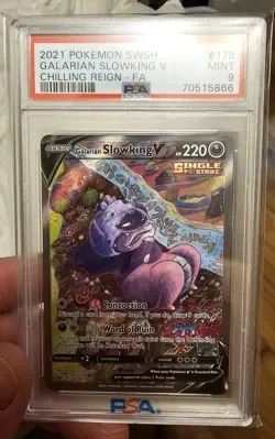 2021 Pokemon SWSH Chilling Reign FA #179 Galarian Slowking V PSA 9 MINT - Image 1