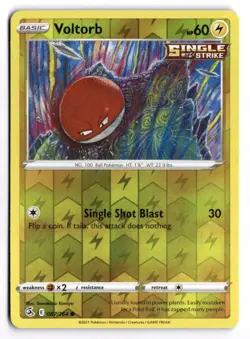 Pokemon Fusion Strike Voltorb 087/264 Common Reverse Holo - Image 1