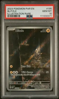 2023 POKEMON PAR EN-PARADOX RIFT ILLUSTRATION RARE #195 BLITZLE PSA 10 - Image 1