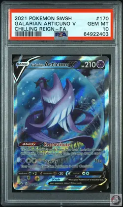 Galarian Articuno V 170/198 Chilling Reign Pokemon PSA 10 - Image 1