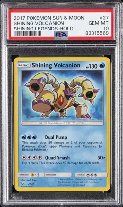 2017 POKEMON SUN & MOON SHINING LEGENDS #27 SHINING VOLCANION-HOLO PSA 10 - Image 1