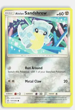 Alolan Sandshrew 137/236 Cosmic Eclipse Common Pokemon NM - Image 1
