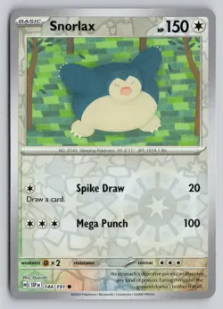 SNORLAX 144/191 COMMON SURGING SPARKS POKEMON REVERSE HOLO NM - Image 1