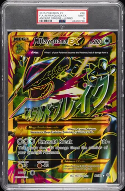 2015 POKEMON XY ANCIENT ORIGINS #98 FULL ART/M RAYQUAZA EX PSA 9 - Image 1