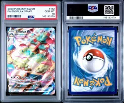 2020 POKEMON SWORD & SHIELD #142 FULL ART SNORLAX VMAX 142/202 GEM MINT PSA 10 - Image 3