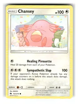 Chansey 152/214 Common Lost Thunder Pokemon Lightly Played - Image 1