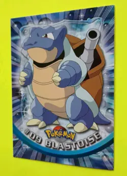 POKEMON Topps Card #09 BLASTOISE Non Holo Blue Logo Near Mint TV Animation 1999 - Image 2