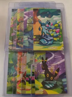 Prismatic Evolutions Mini Tin Art Cards Full Set Display (8 Cards) - Image 1
