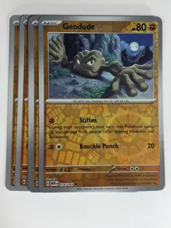 Pokemon TCG 151 4x Playset Reverse Holographic Geodude 074/165 Near Mint - Image 1