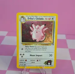 Pokemon Erika's Clefable Holo Rare 003/132 Gym Heroes 70HP Unlimited Stage 1 - Image 1