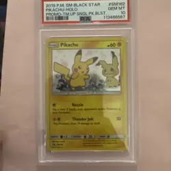 2019 P.M. SM Black Star Pikachu-holo Promo-TM.UP PSA10 GM MT - Image 1