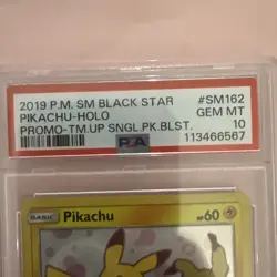 2019 P.M. SM Black Star Pikachu-holo Promo-TM.UP PSA10 GM MT - Image 2