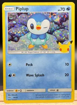 Piplup 20/25 Holo Pokemon 25th Anniversary McDonalds Promo Pokemon TCG LP - Image 1
