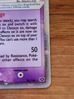 Deoxys ex (Speed Forme) 2005 EX Emerald 93/106 Holo Pokemon English Near Mint - Image 3