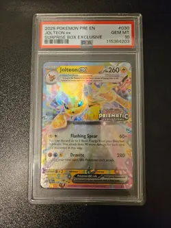 Pokemon jolteon ex 030/131 Prismatic Evolutions Surprise Box promo PSA 10 - Image 1
