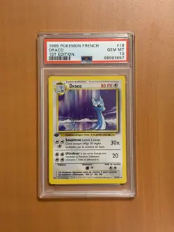 1999 Pokemon FRENCH 1st Edition Base Set Draco-Dragonair 18/102 PSA 10 - Image 1