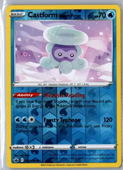 Castform Snowy Form 034/198 Common Chilling Reign Pokemon Reverse Holo NM/M - Image 1