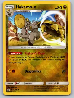 Hakamo-o 162/236 Uncommon Cosmic Eclipse Pokemon Reverse Holo Near Mint - Image 1