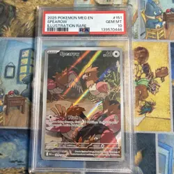 PSA 10 GEM MT Spearow Illustration Rare 2025 Pokemon MEG EN #151 - Image 1